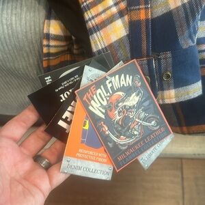 MILWAUKEE LEATHER 'THE WOLFMAN' BLUE/ORANGE  HEAVY-DUTY COTTON FLANNEL SHIRT